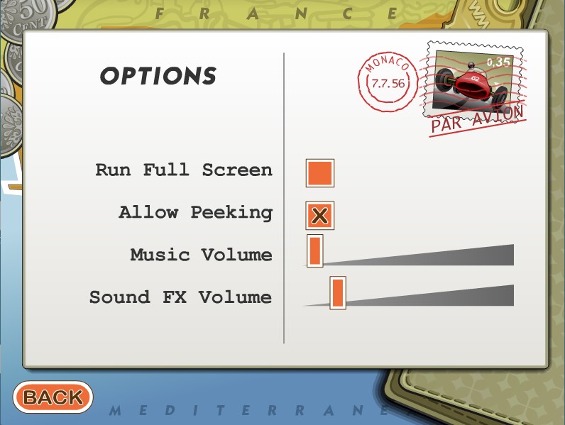 Word Monaco Options Menu